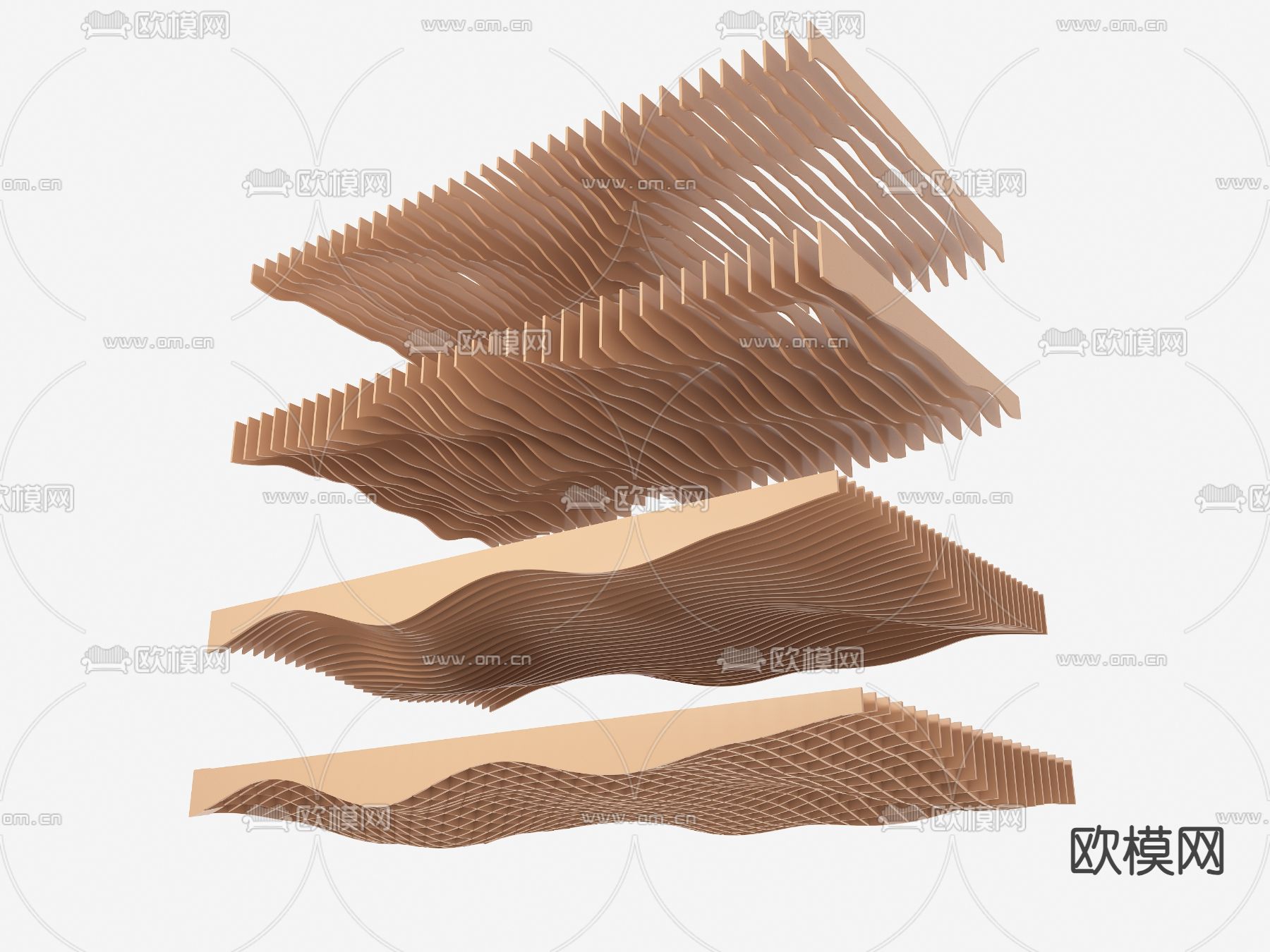 异形吊顶 格栅吊顶su模型下载（渲染图1）