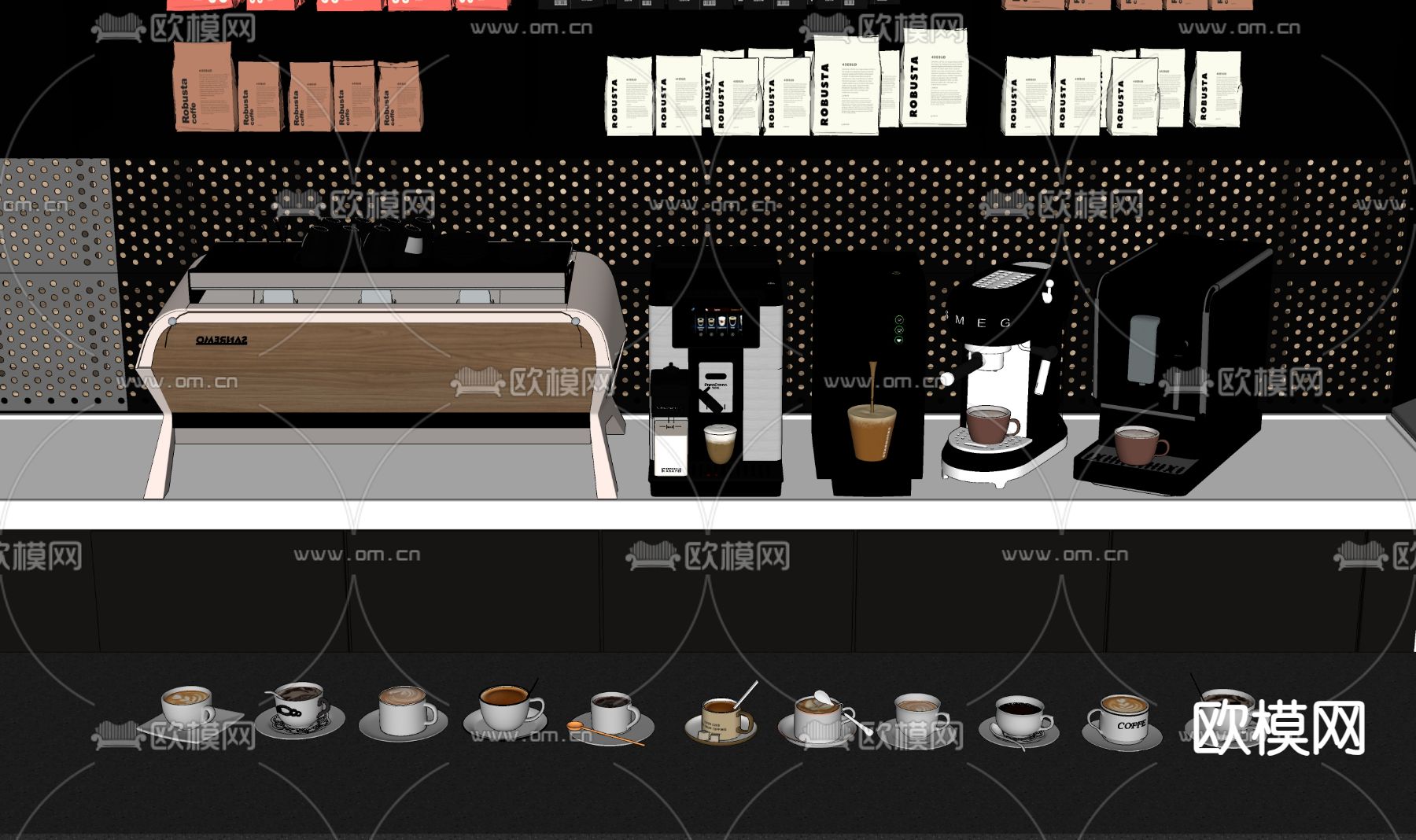 咖啡机su模型下载（渲染图2）