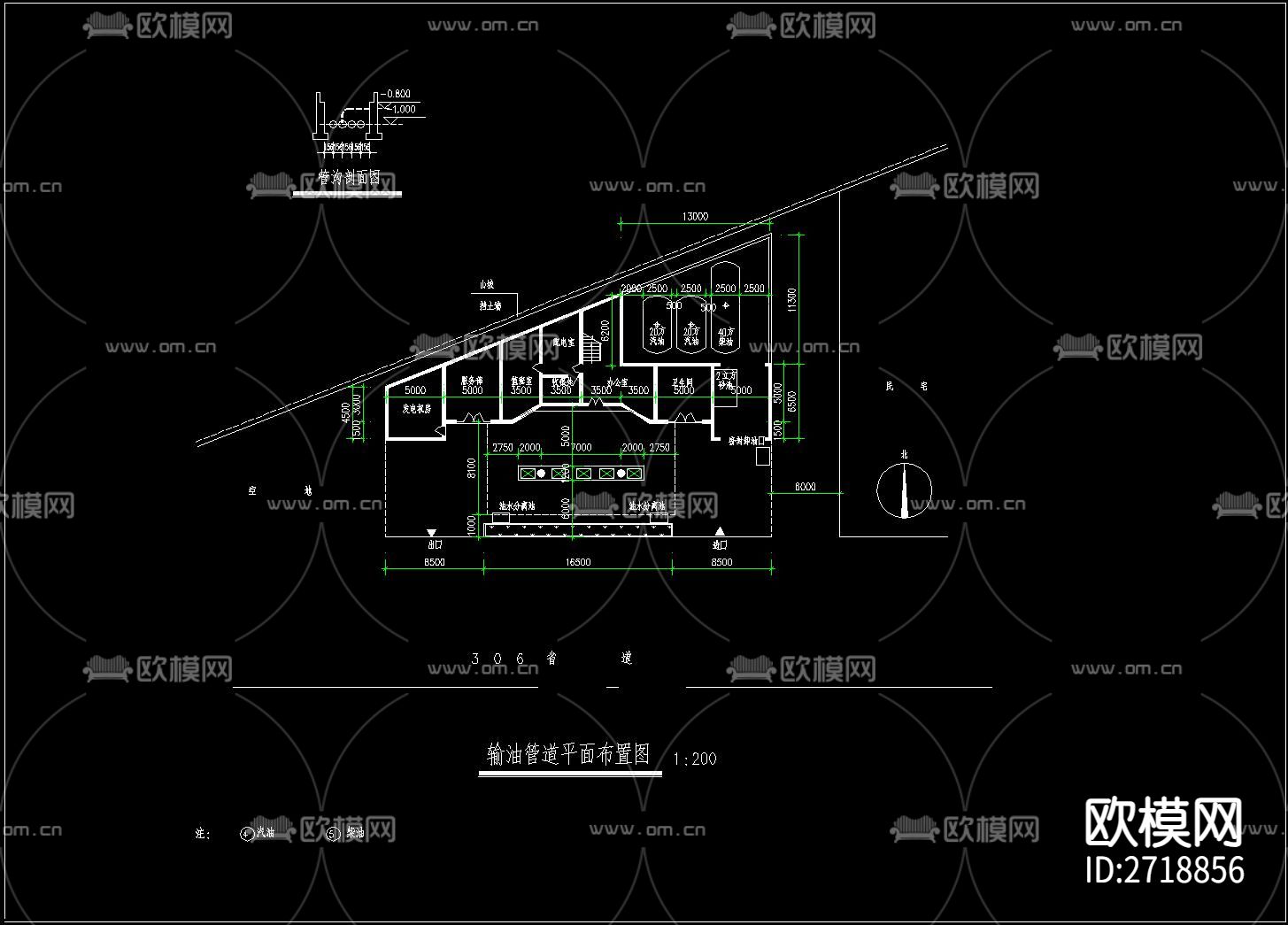 加油站建筑cad施工图下载（渲染图7）