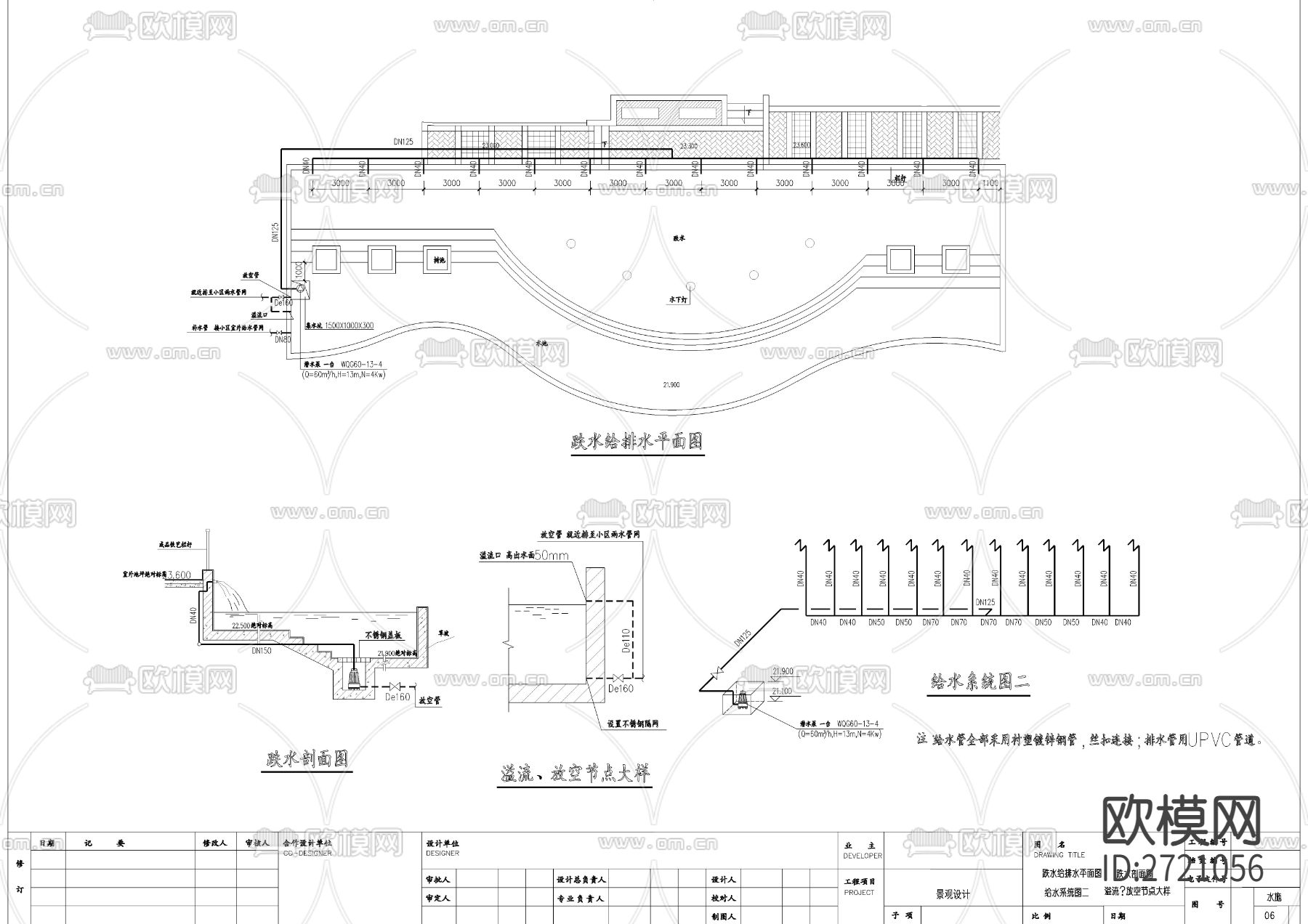 小区给排水全套设计cad施工图下载（渲染图5）