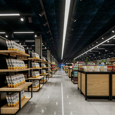  现代商业超市su模型 