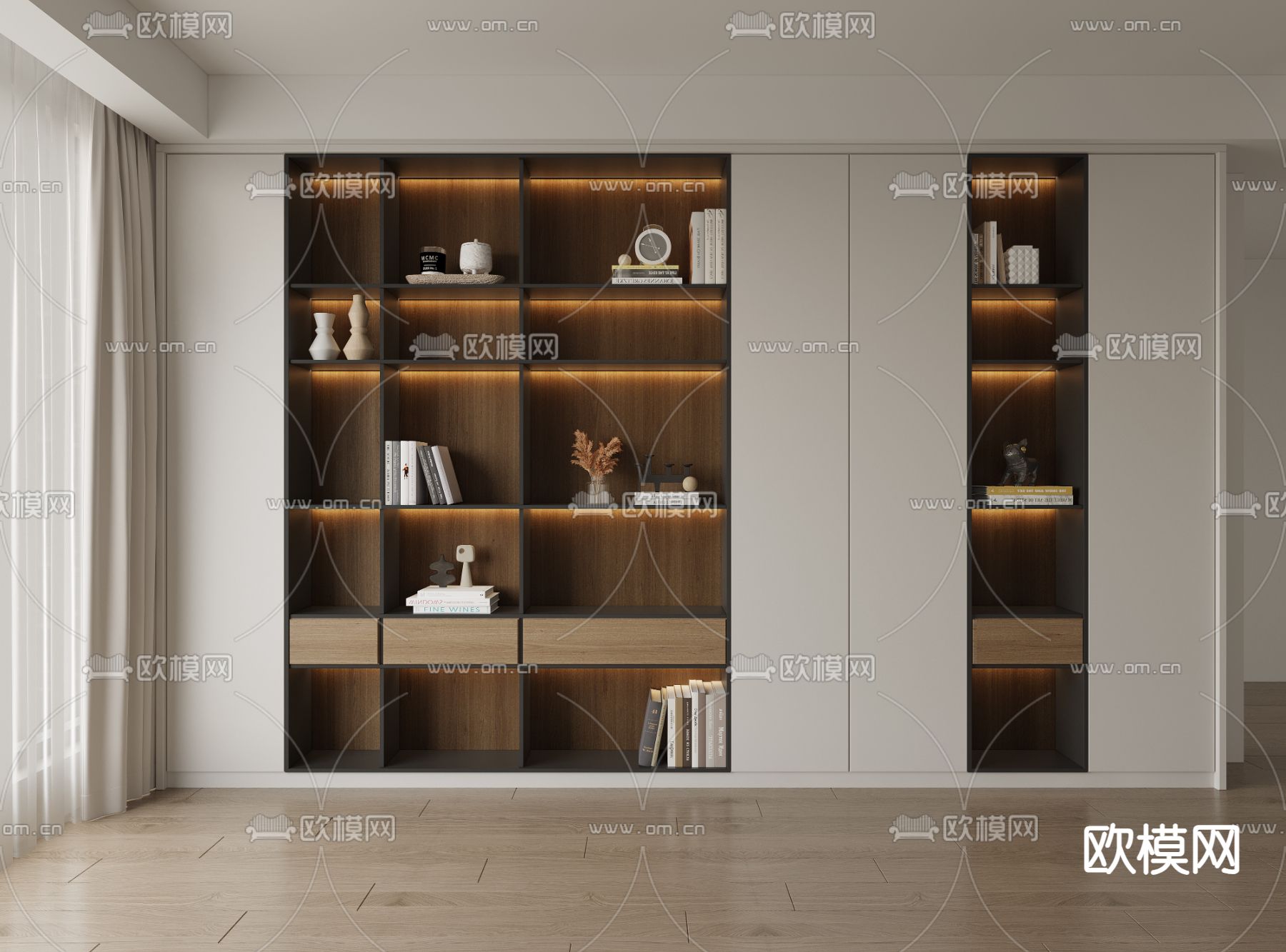 书柜 陈列柜3d模型下载