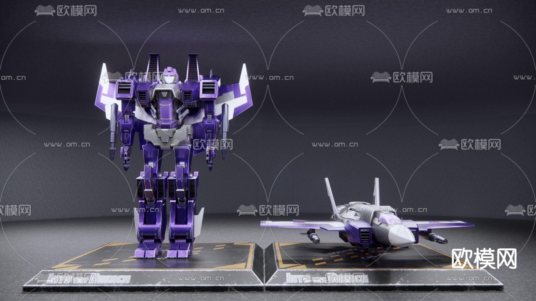 科技感作战机甲 机器人 玩具su模型下载（渲染图1）