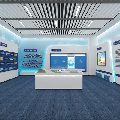  现代环保展厅su模型 