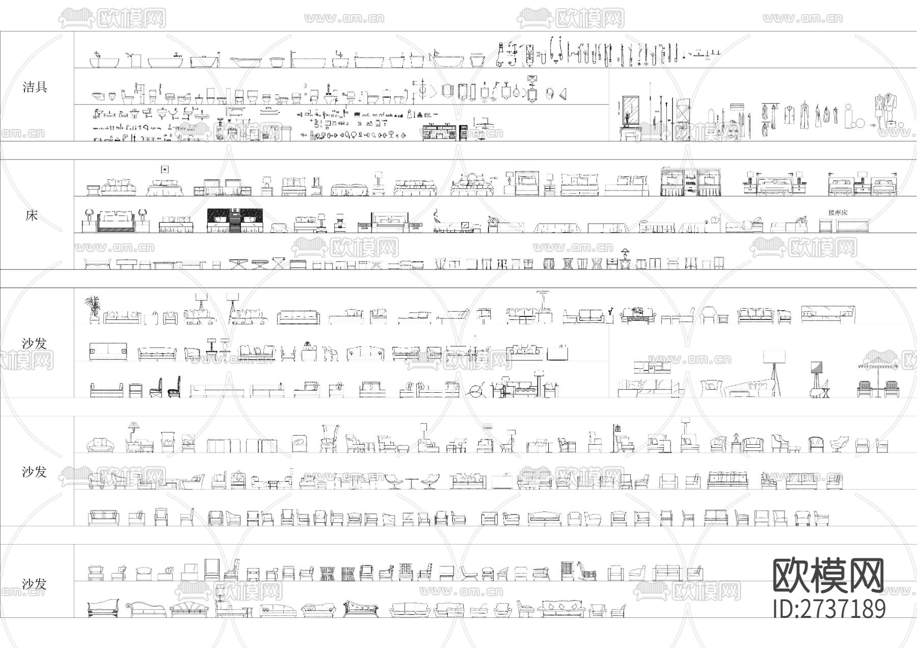 常用cad立面图库下载（渲染图1）
