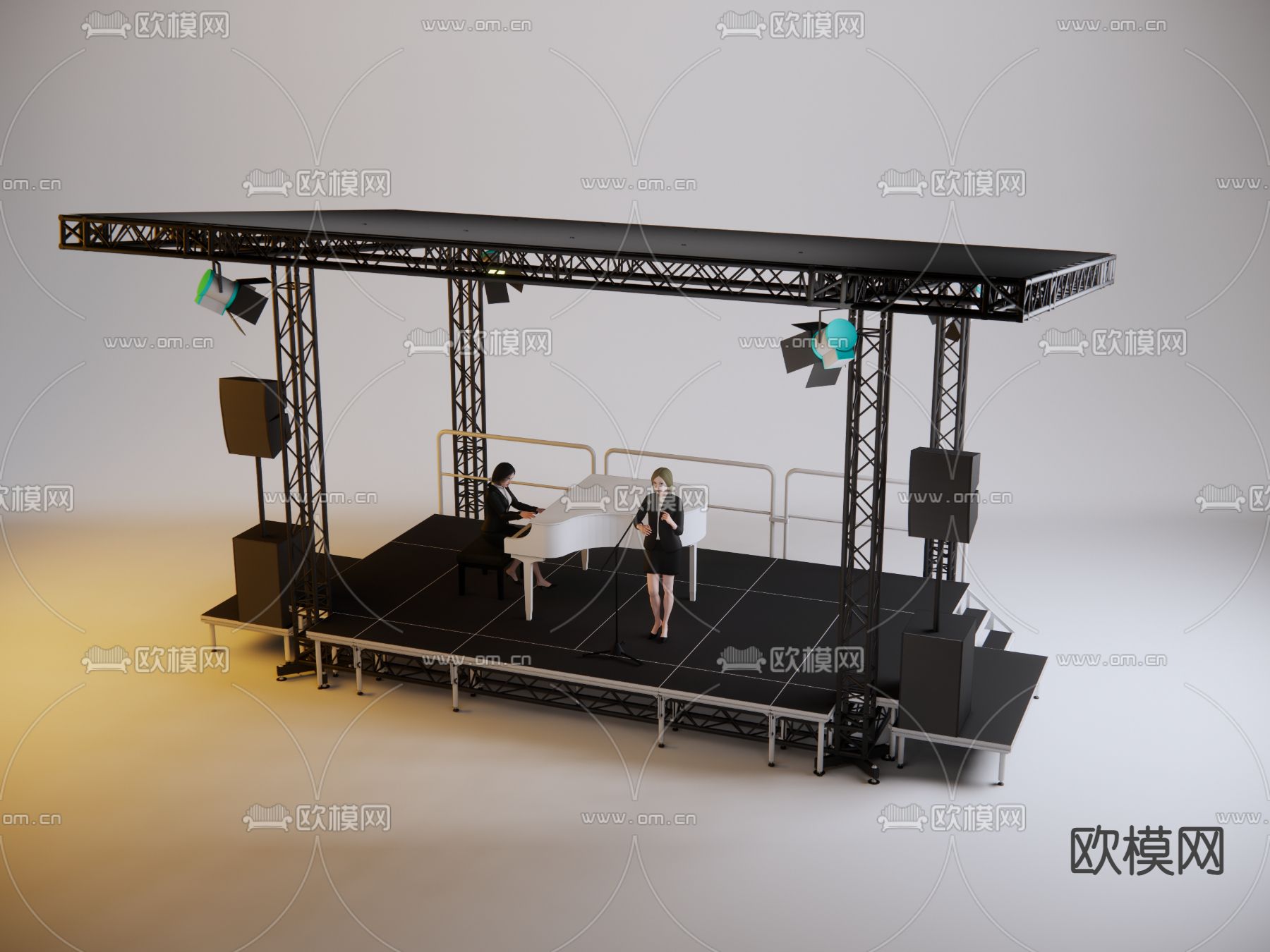 现代音乐舞台su模型下载（渲染图3）
