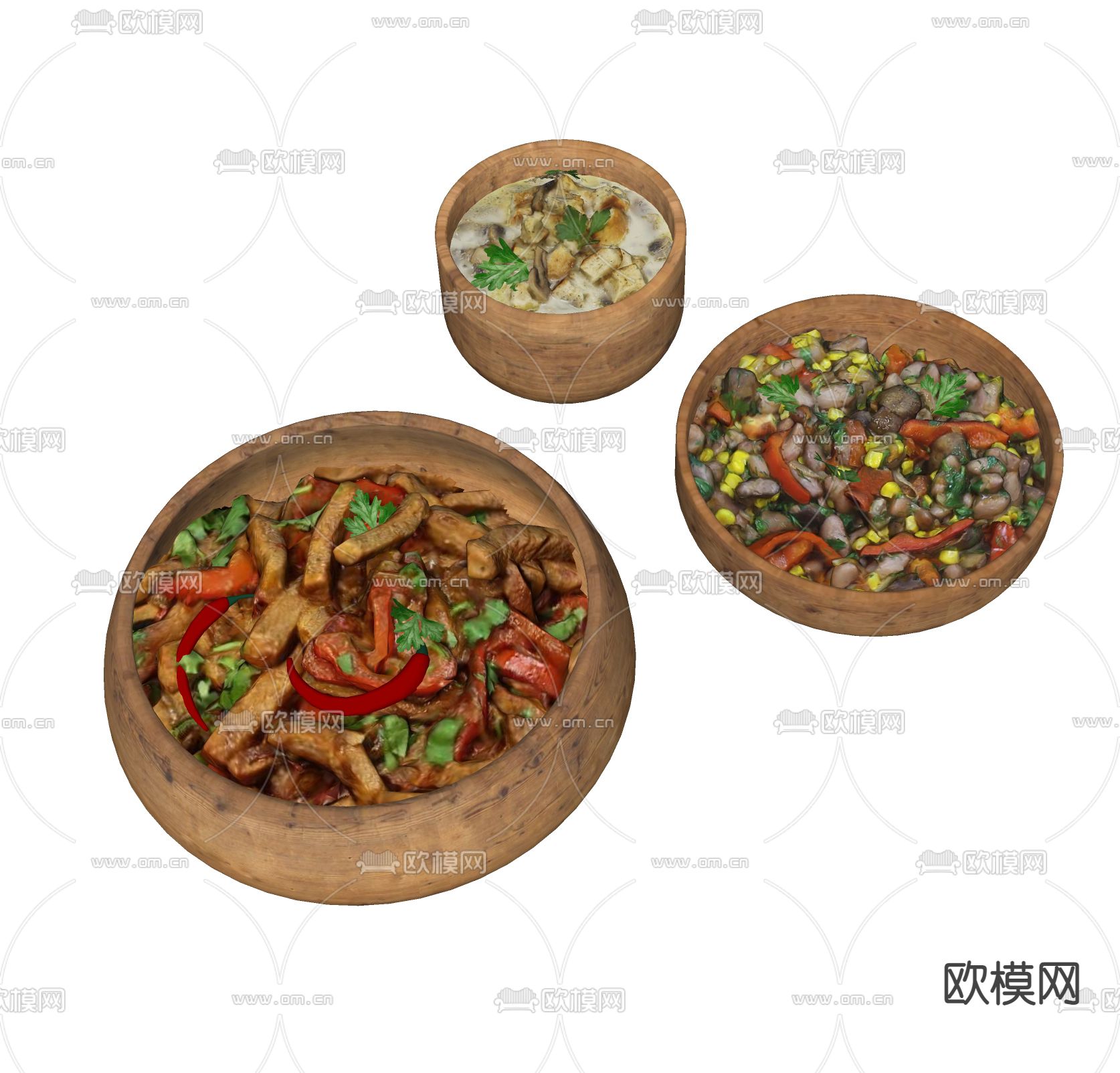 美食 砵仔菜 碗菜su模型下载（渲染图2）