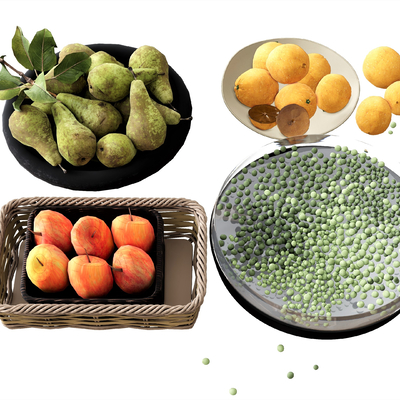  苹果 葡萄 柠檬su模型 