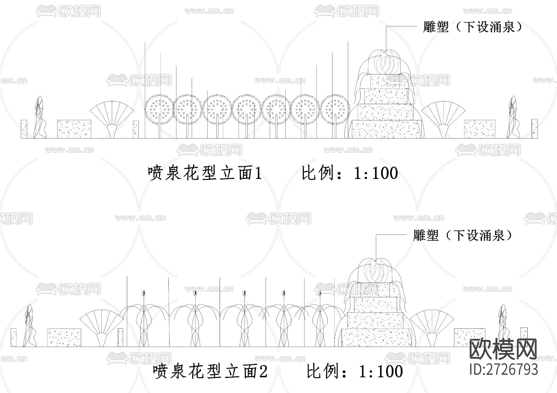 喷泉cad大样详图下载（渲染图5）
