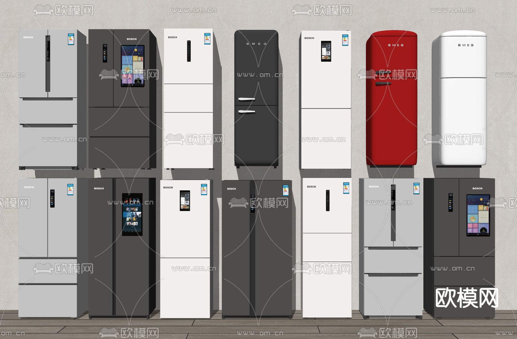 冰箱 小冰柜su模型