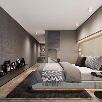  现代单身公寓su模型 