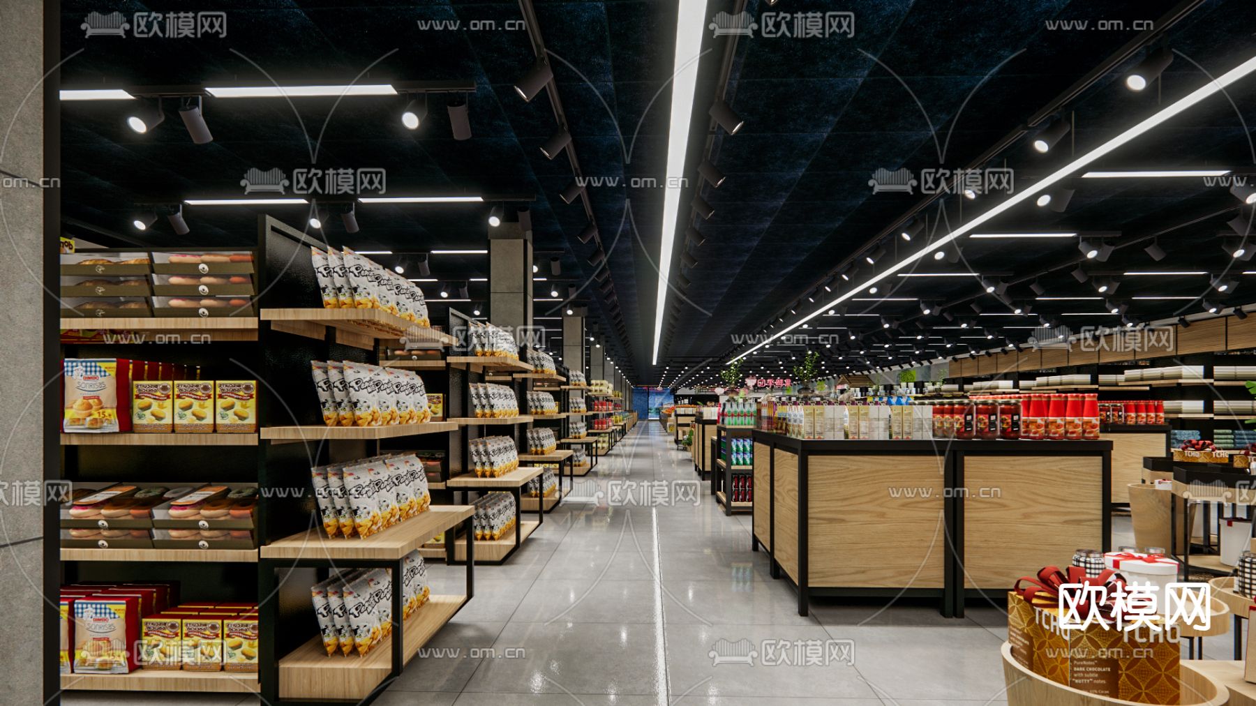 现代商业超市su模型下载（渲染图1）