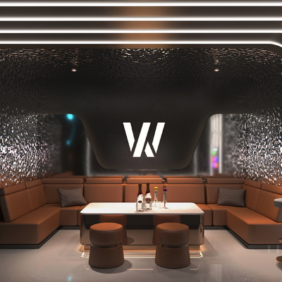  现代KTV包间su模型 