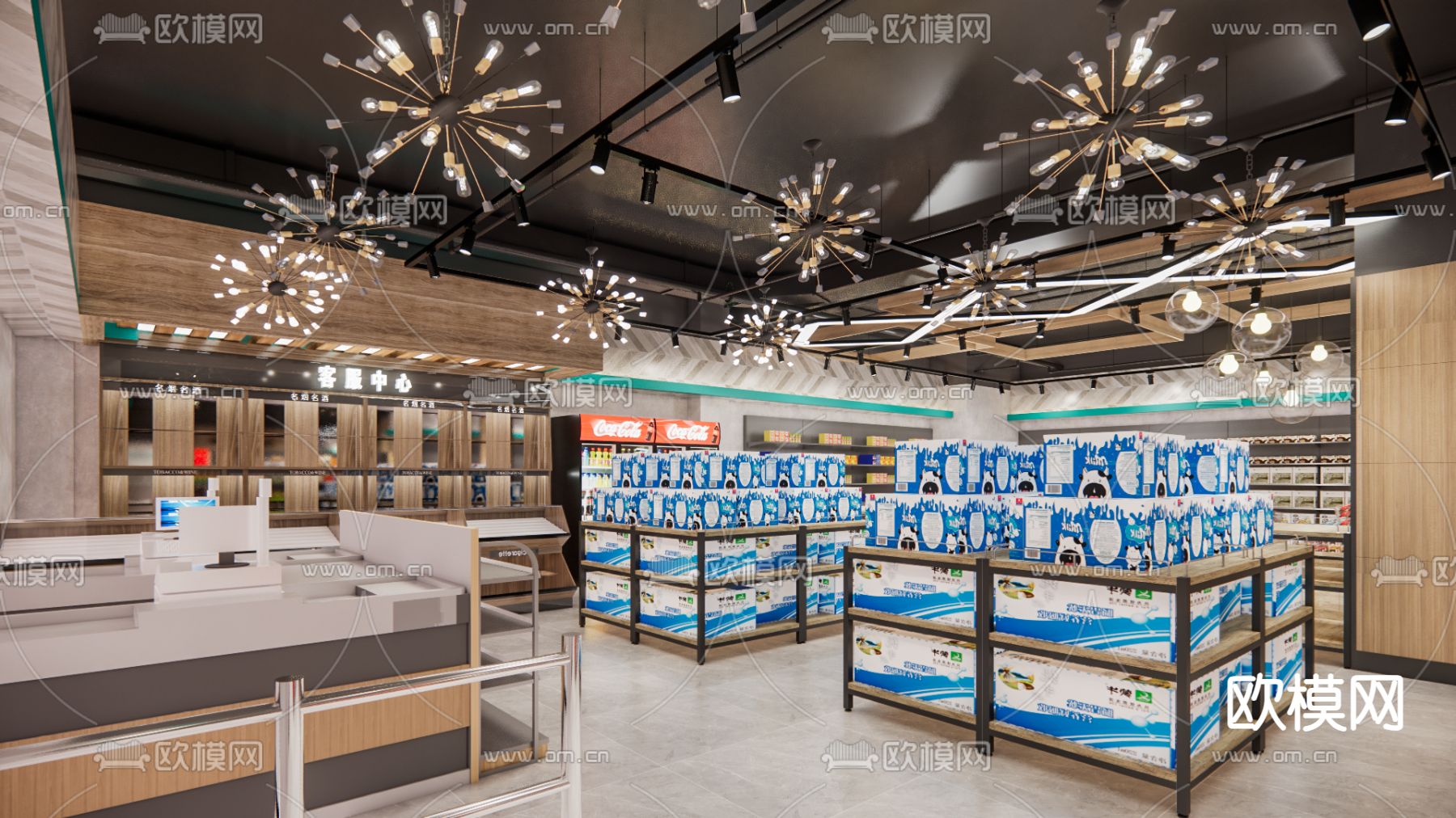 现代商业超市su模型下载（渲染图2）