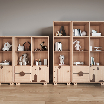  儿童收纳柜su模型 