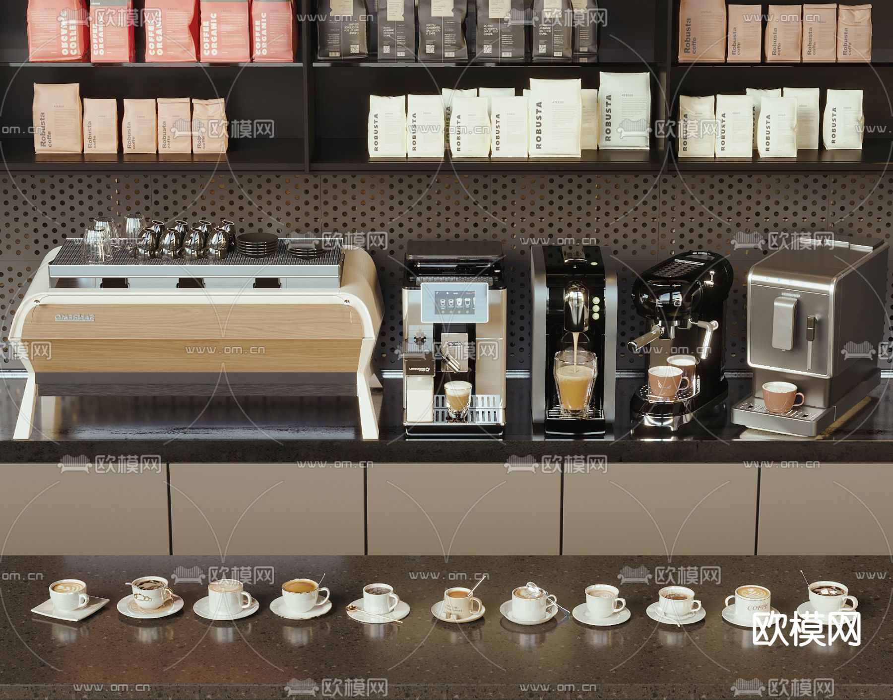 咖啡机su模型下载（渲染图1）