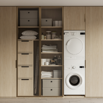 洗衣机柜su模型