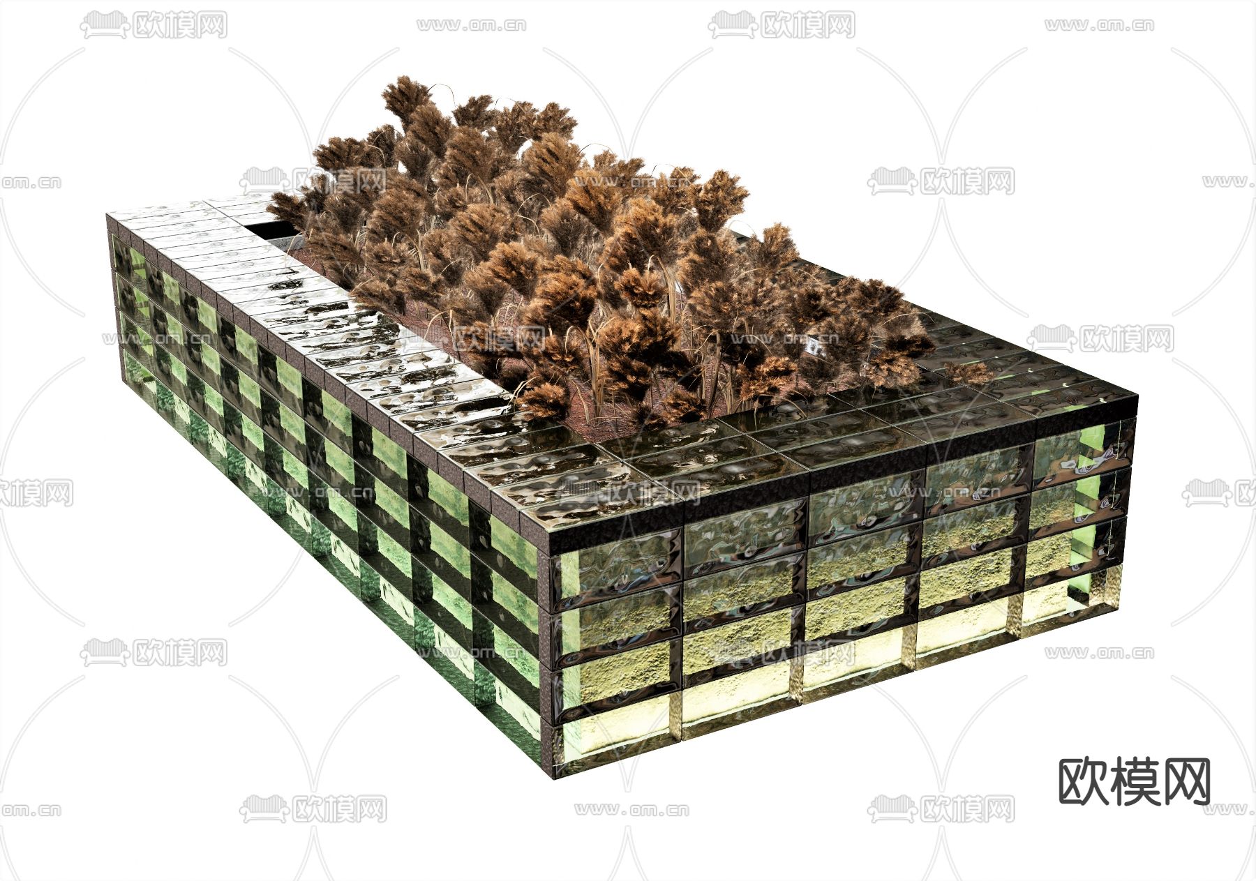 植物花槽花坛su模型下载（渲染图1）