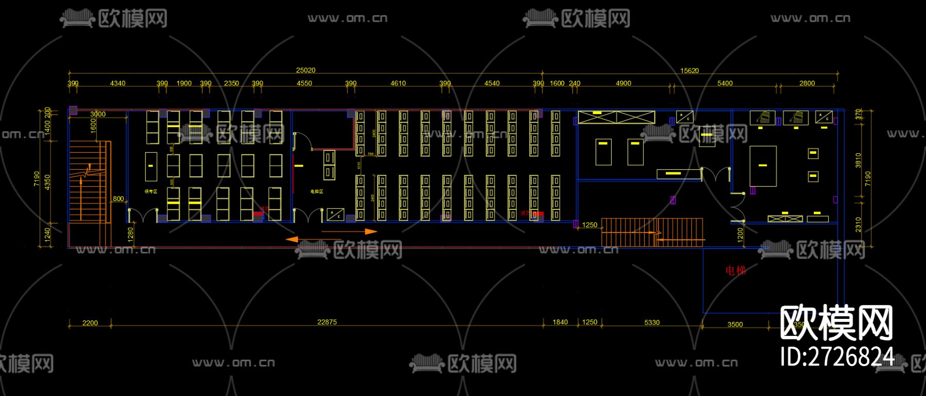 学校cad平面图下载（渲染图1）