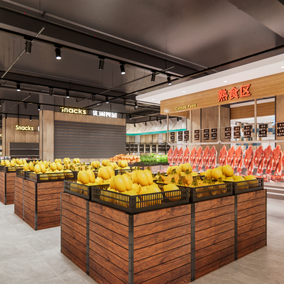  现代商业超市su模型 