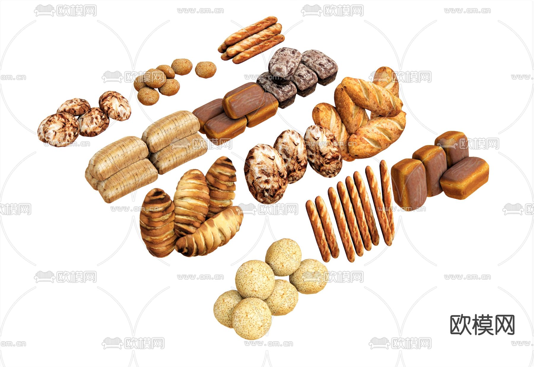 食物饮料 面包蛋糕su模型下载（渲染图1）