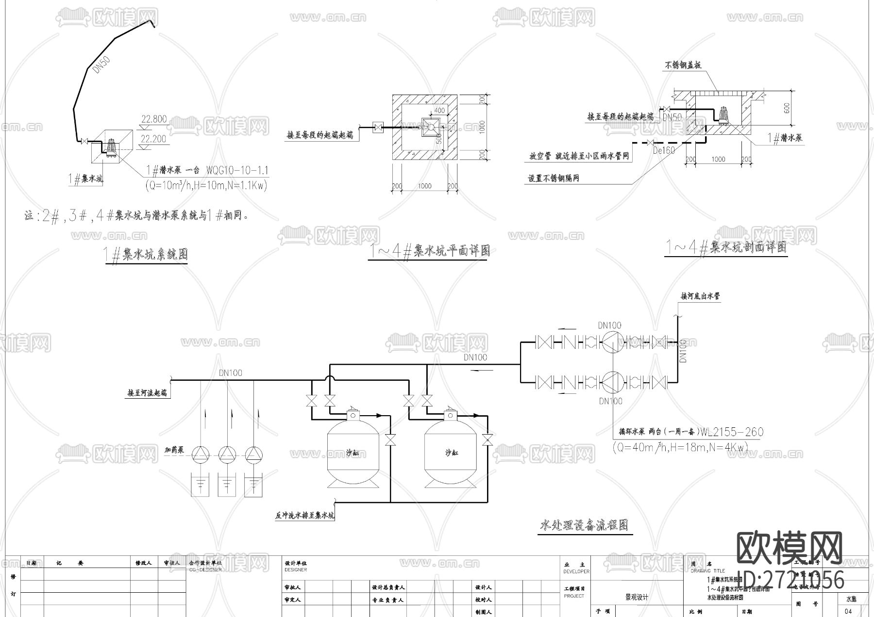 小区给排水全套设计cad施工图下载（渲染图3）