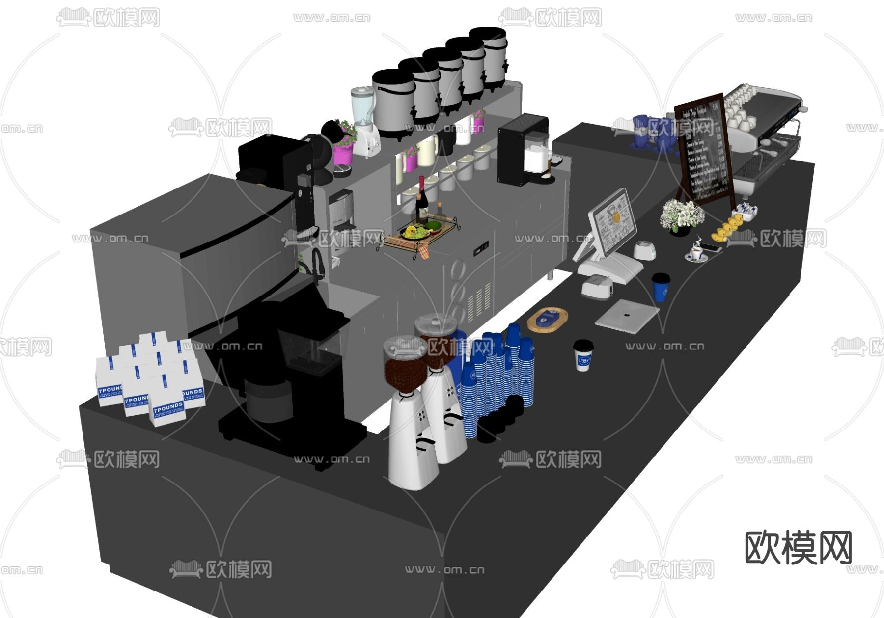 咖啡机 操作台su模型下载（渲染图3）