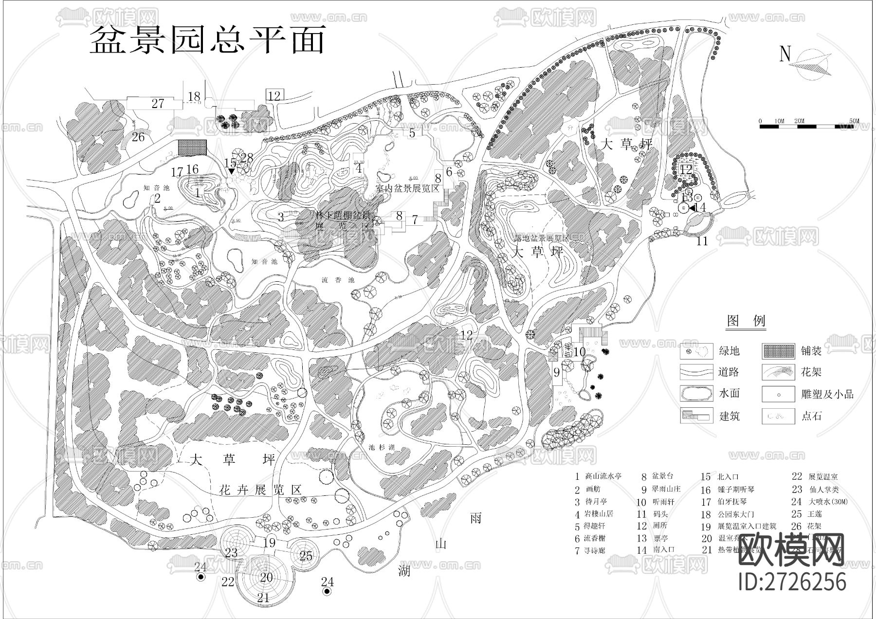 盆景园CAD施工图下载（渲染图1）