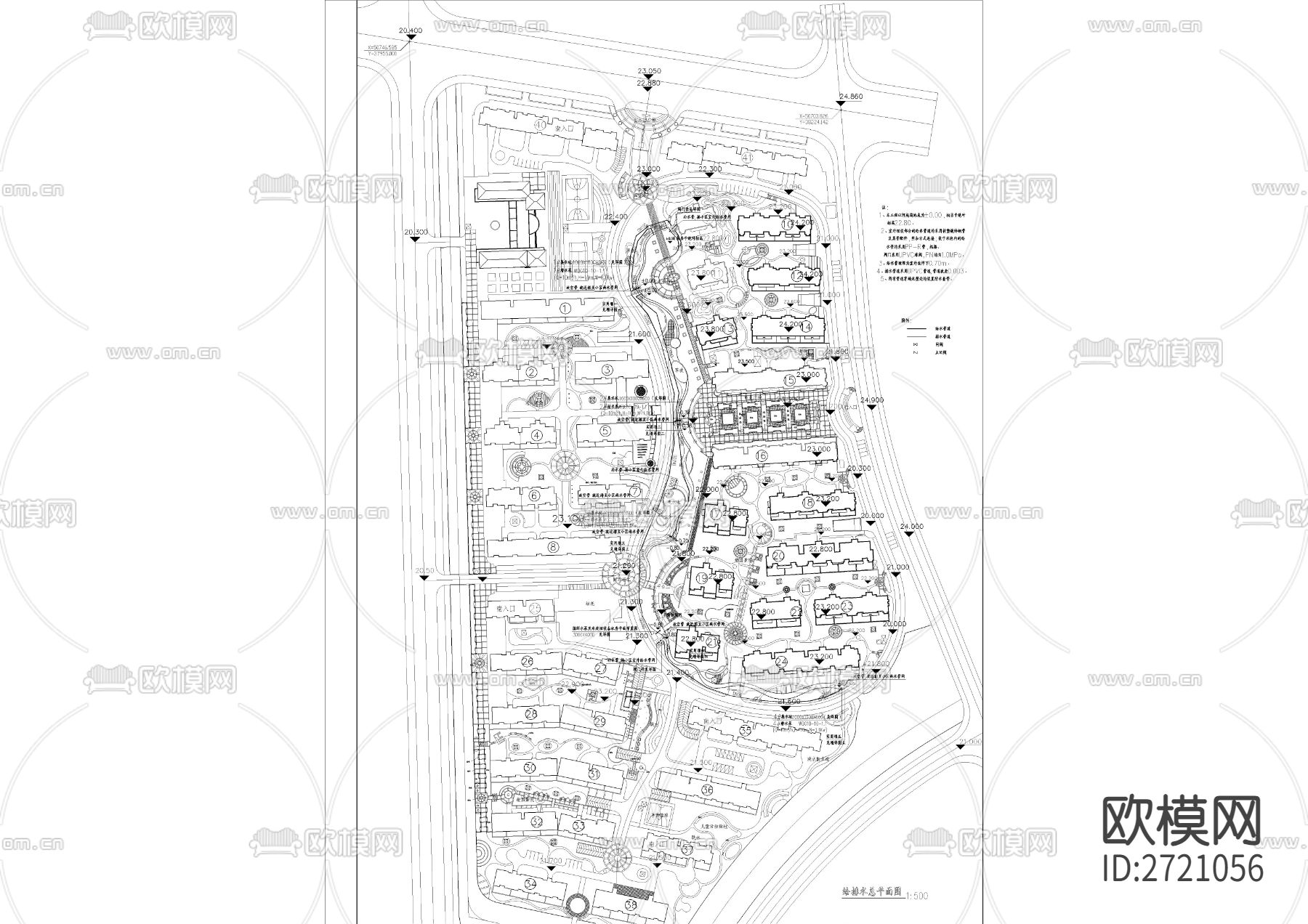 小区给排水全套设计cad施工图下载（渲染图6）