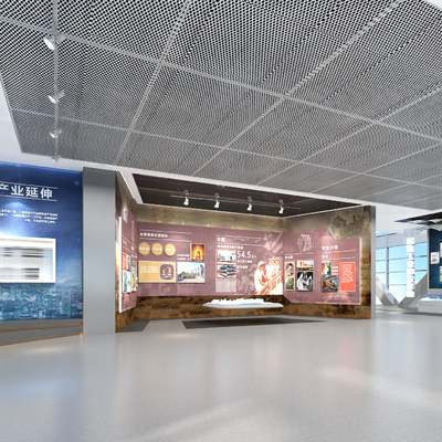  科技企业展厅 互动触摸屏su模型 
