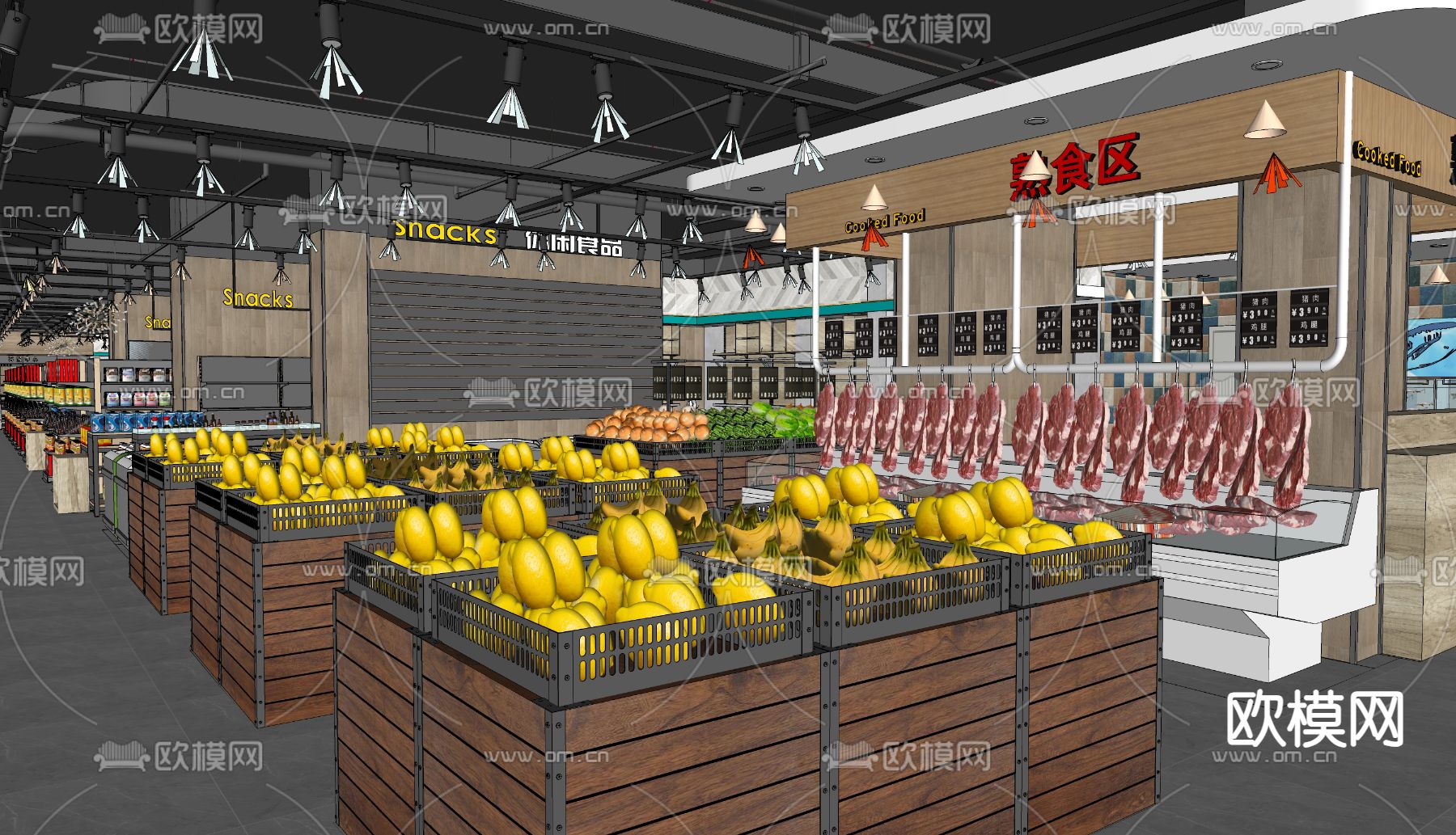 现代商业超市su模型下载（渲染图4）