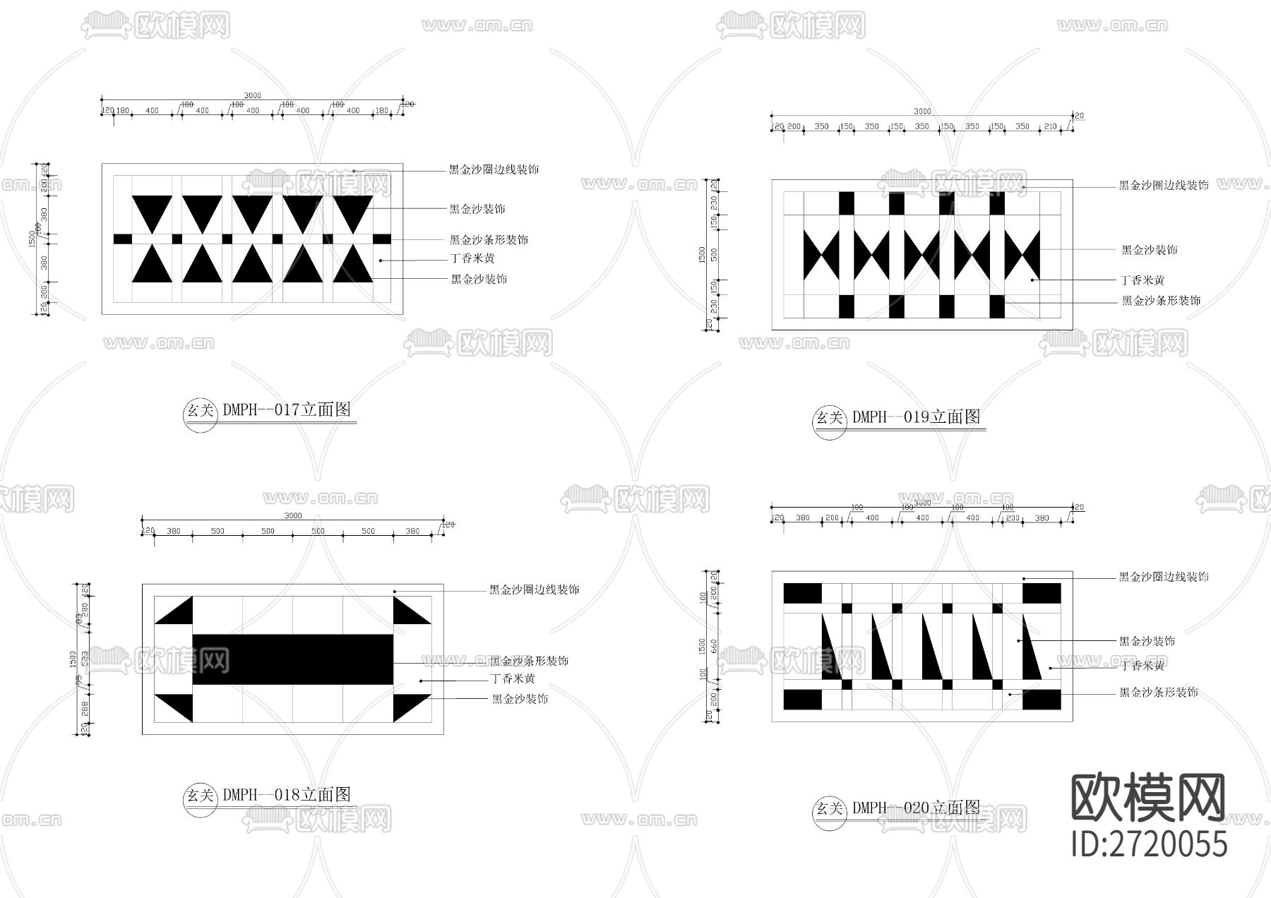 20款玄关地面拼花cad图库下载（渲染图6）