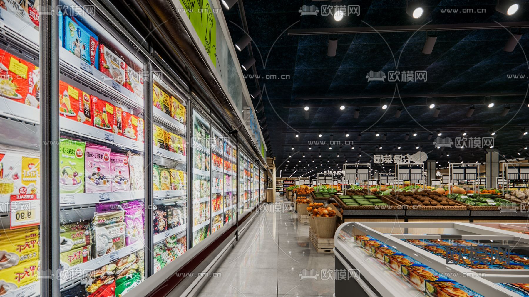 现代商业超市su模型下载（渲染图2）
