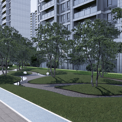 住宅小区 宅间景观su模型