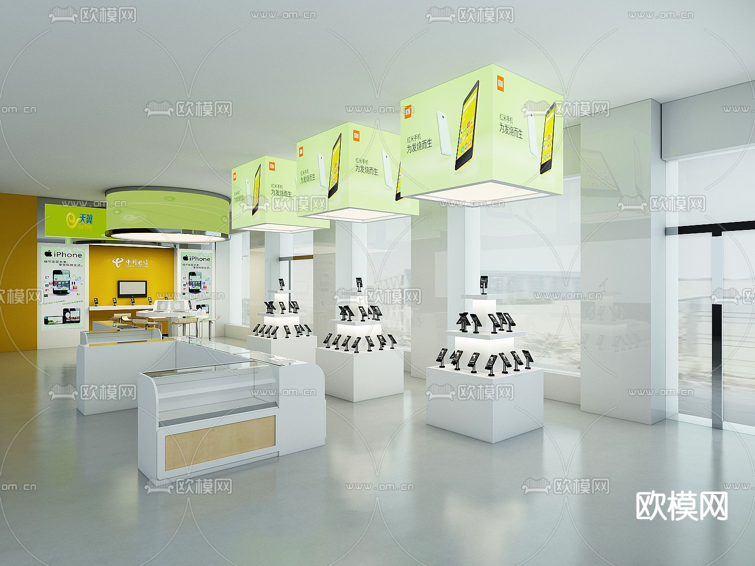 现代数码店su模型下载（渲染图1）