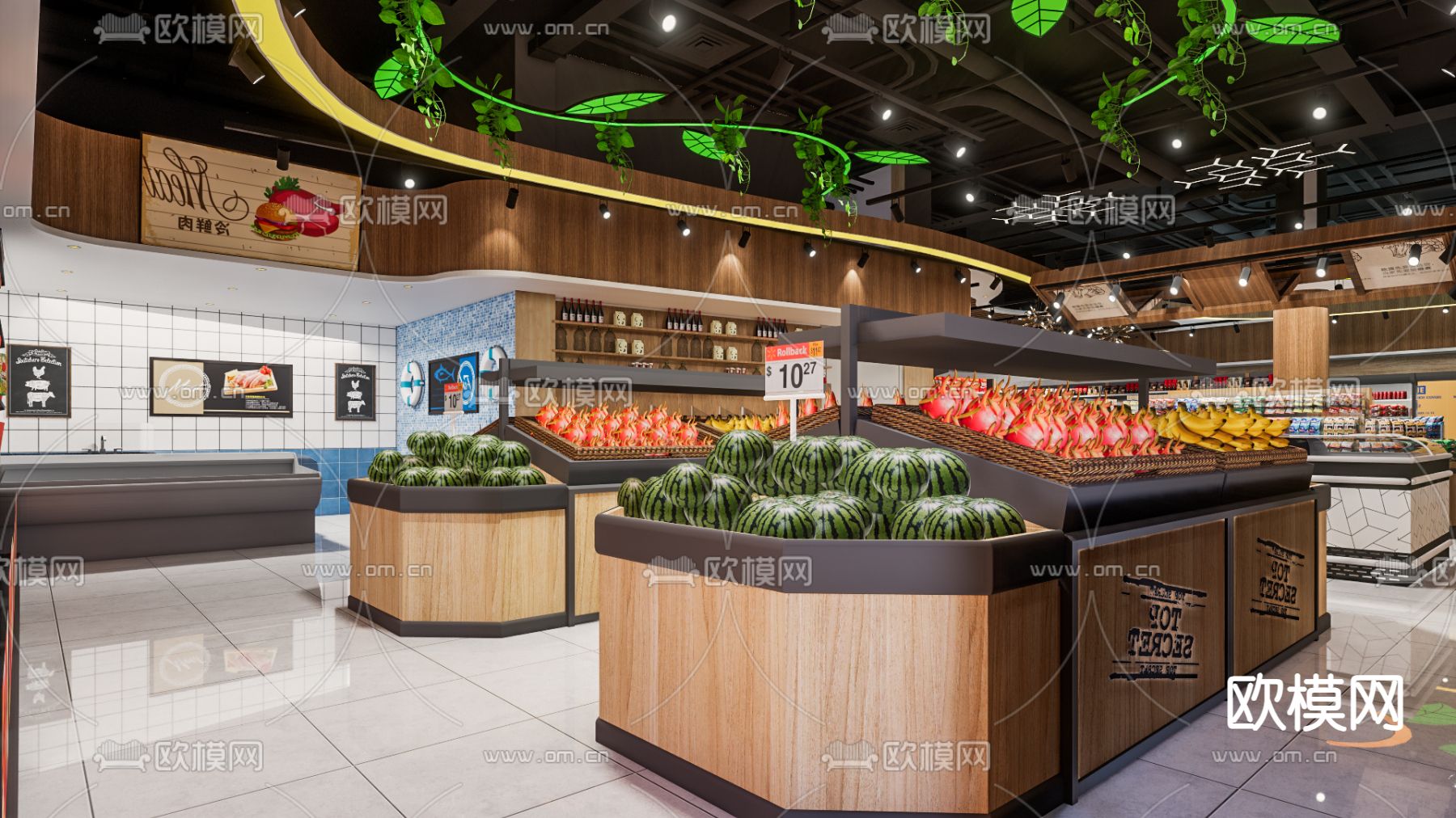 现代超市su模型下载（渲染图3）