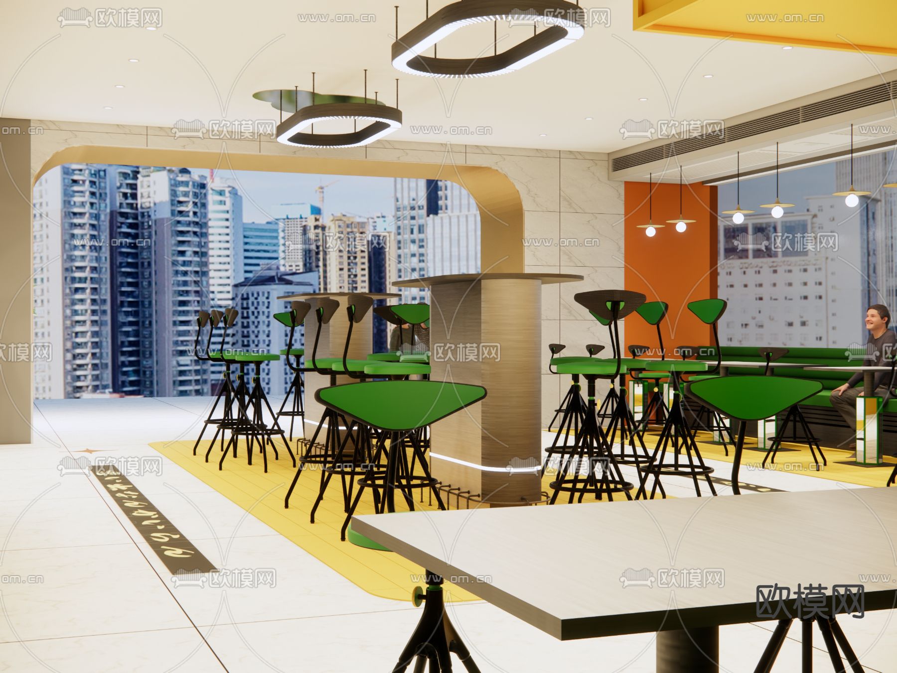 后现代快餐店su模型下载（渲染图3）