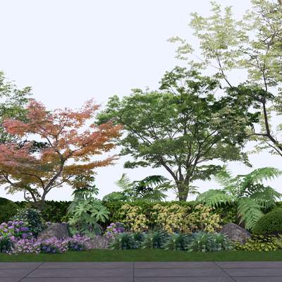  绿植花坛su模型 