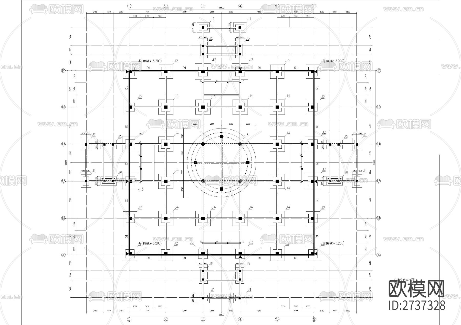 北京观音像结构cad建筑图下载（渲染图5）