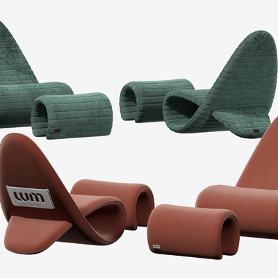  现代休闲躺椅su模型 