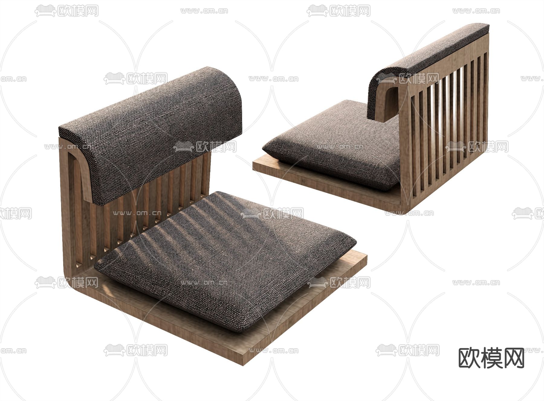 榻榻米椅 休闲椅su模型下载（渲染图1）