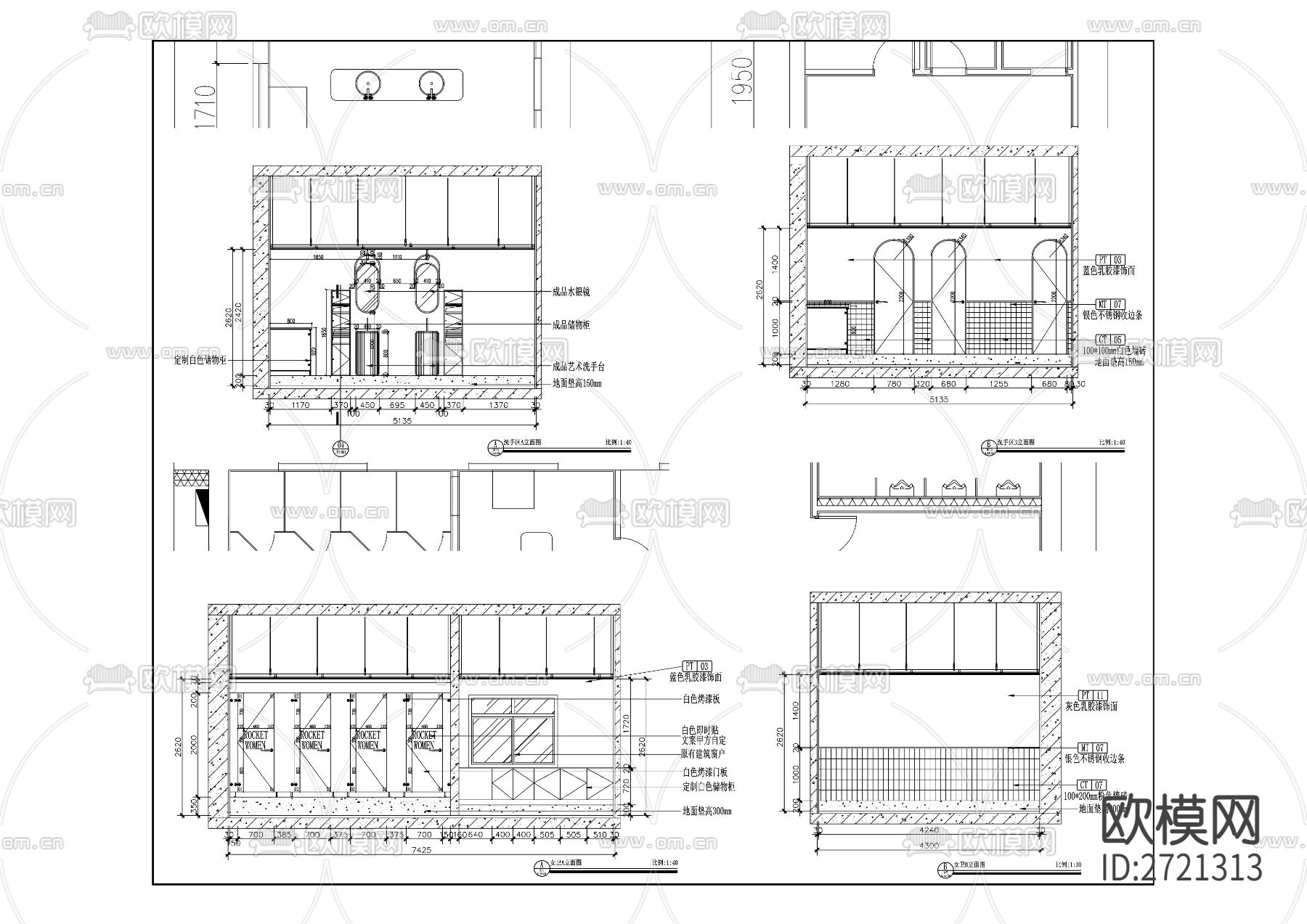 健身房平面图 CAD施工图下载（渲染图5）