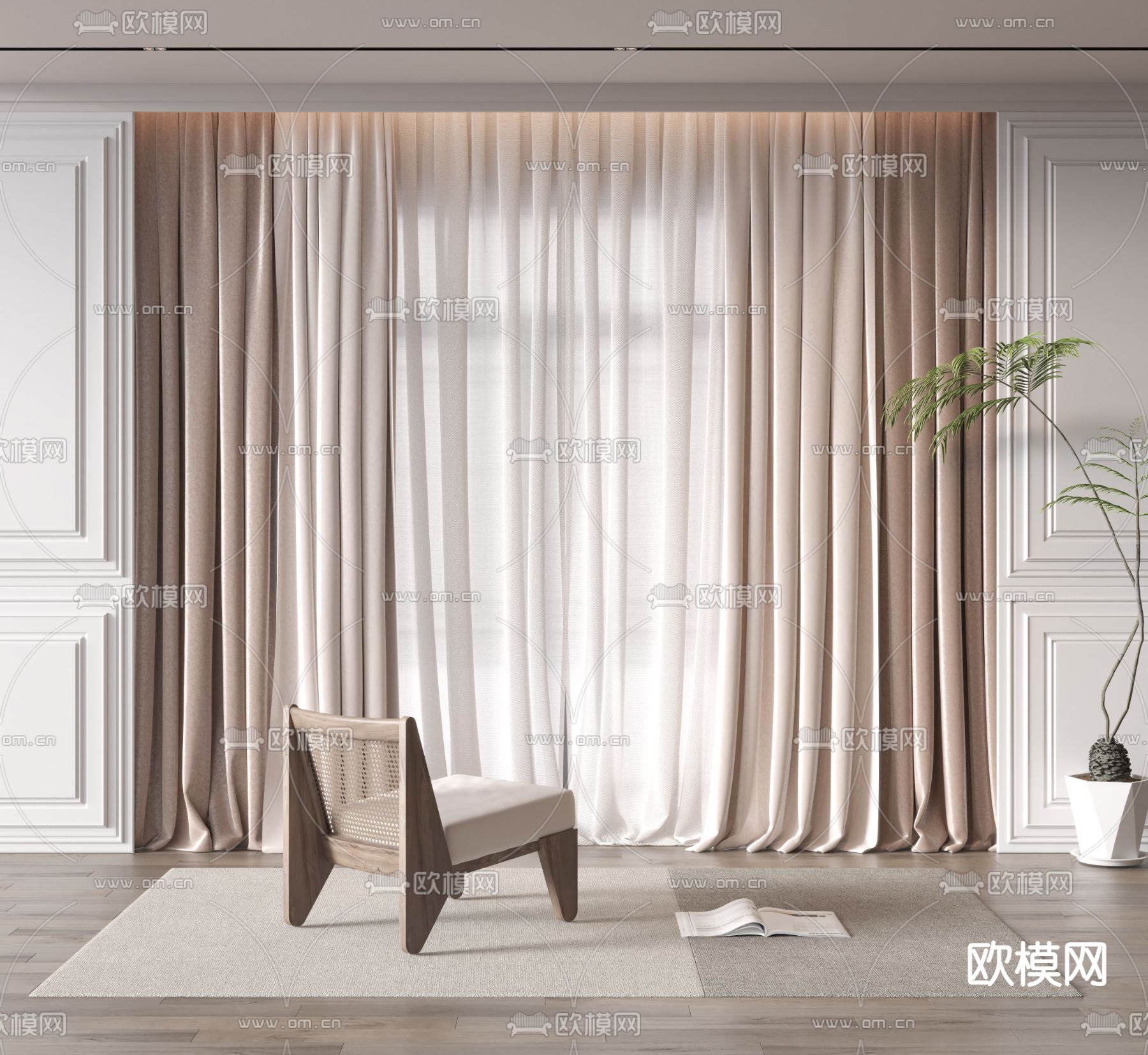 窗帘 窗纱3d模型下载_ID14176743_3dmax免费模型-欧模网