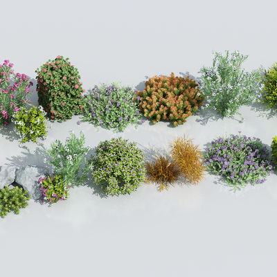  花草花卉植物堆su模型 