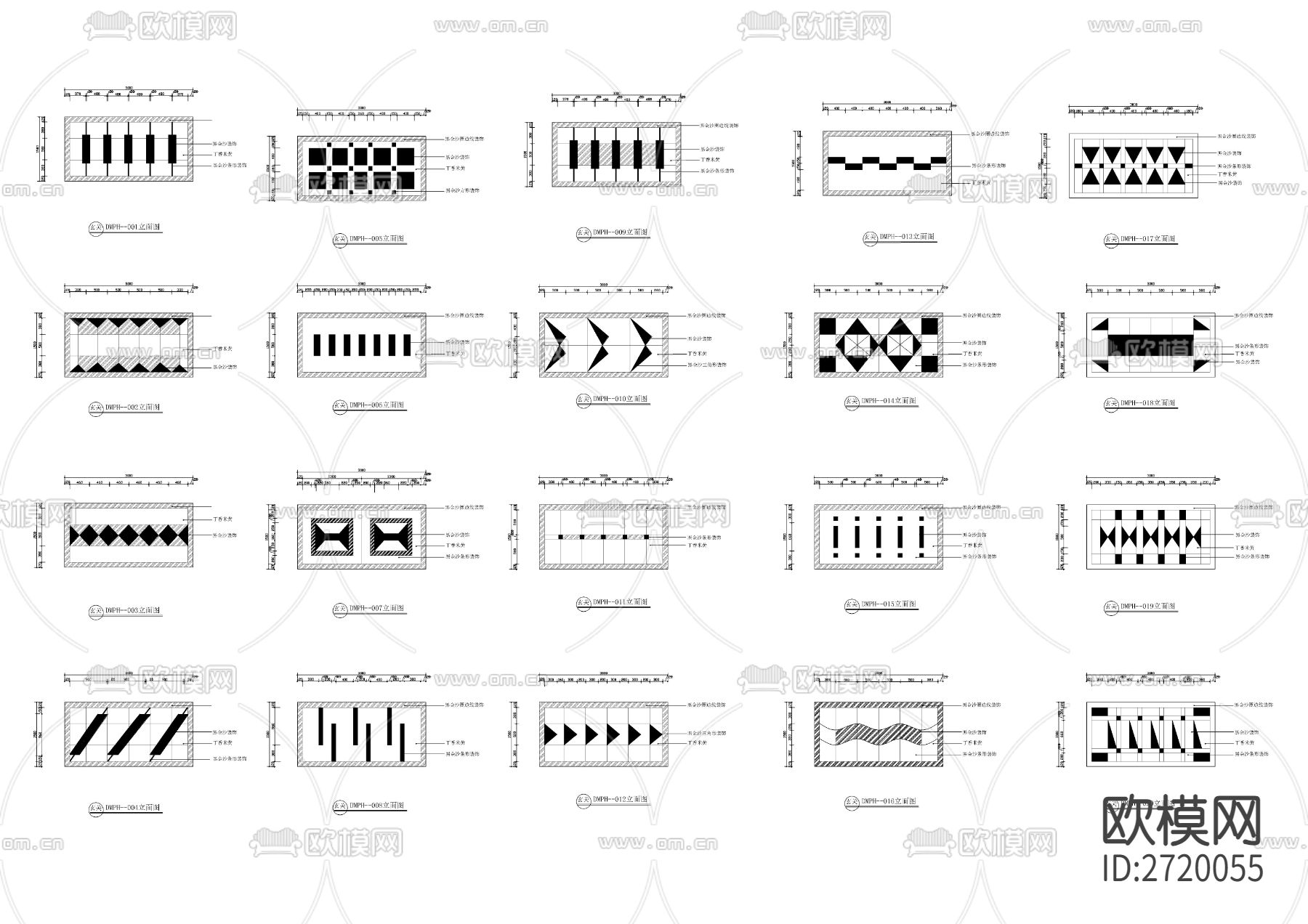 20款玄关地面拼花cad图库下载（渲染图1）