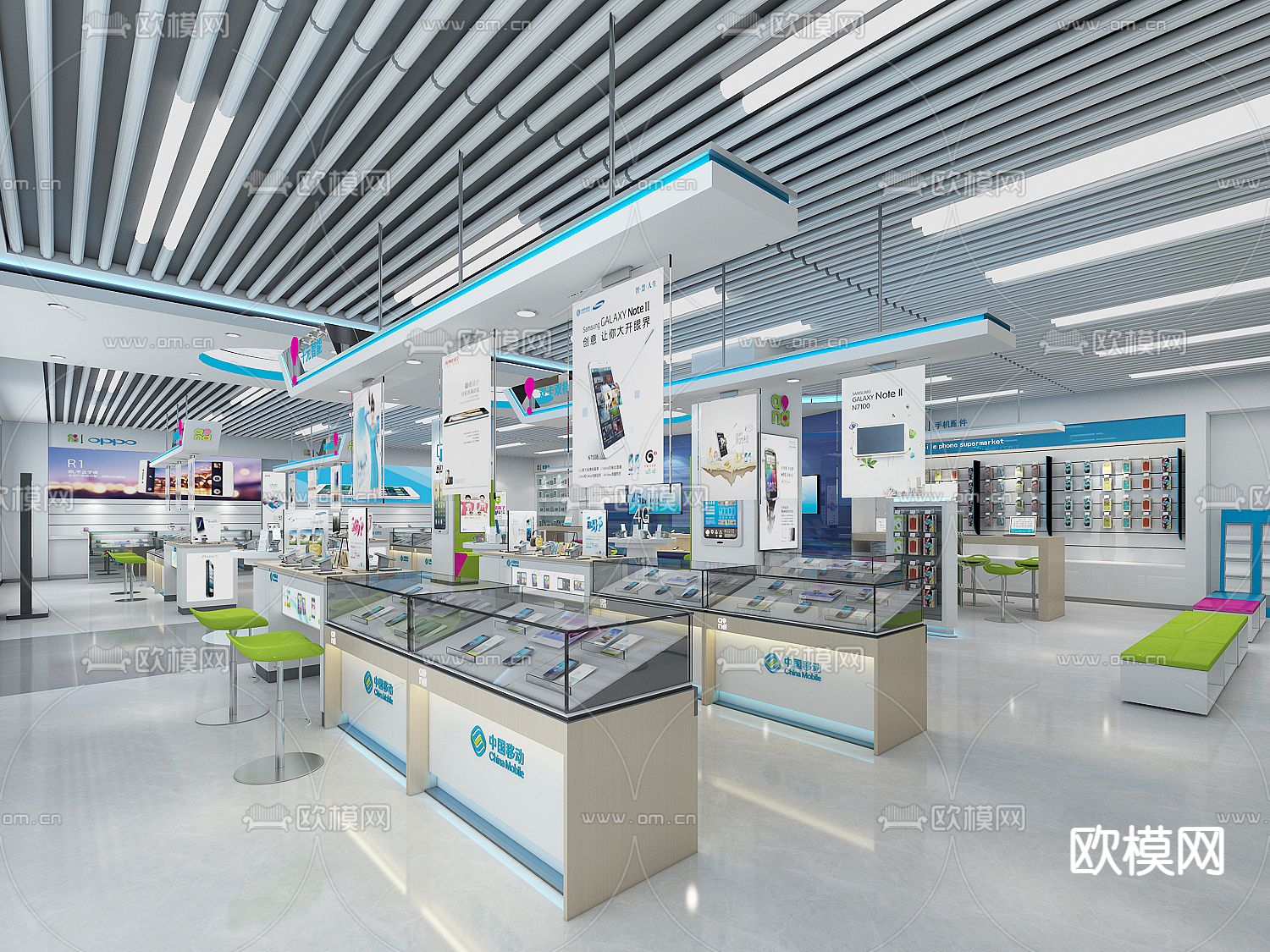 现代数码店su模型下载（渲染图1）