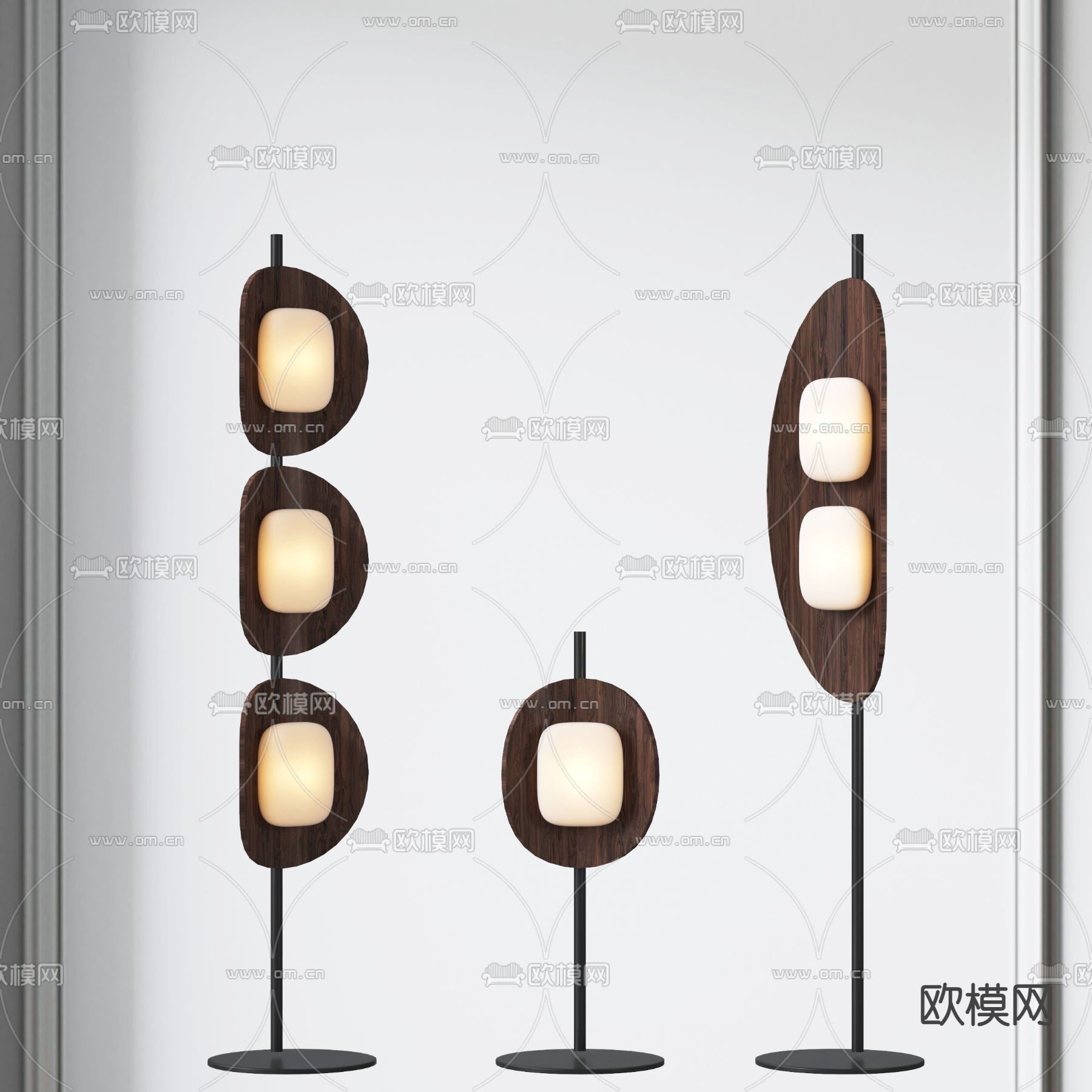 侘寂风落地灯su模型下载（渲染图2）