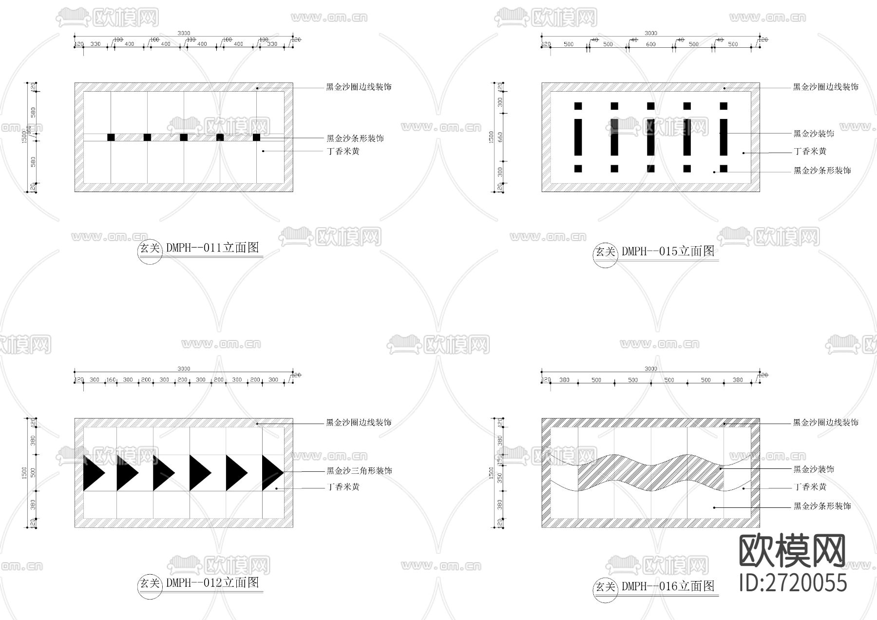 20款玄关地面拼花cad图库下载（渲染图5）