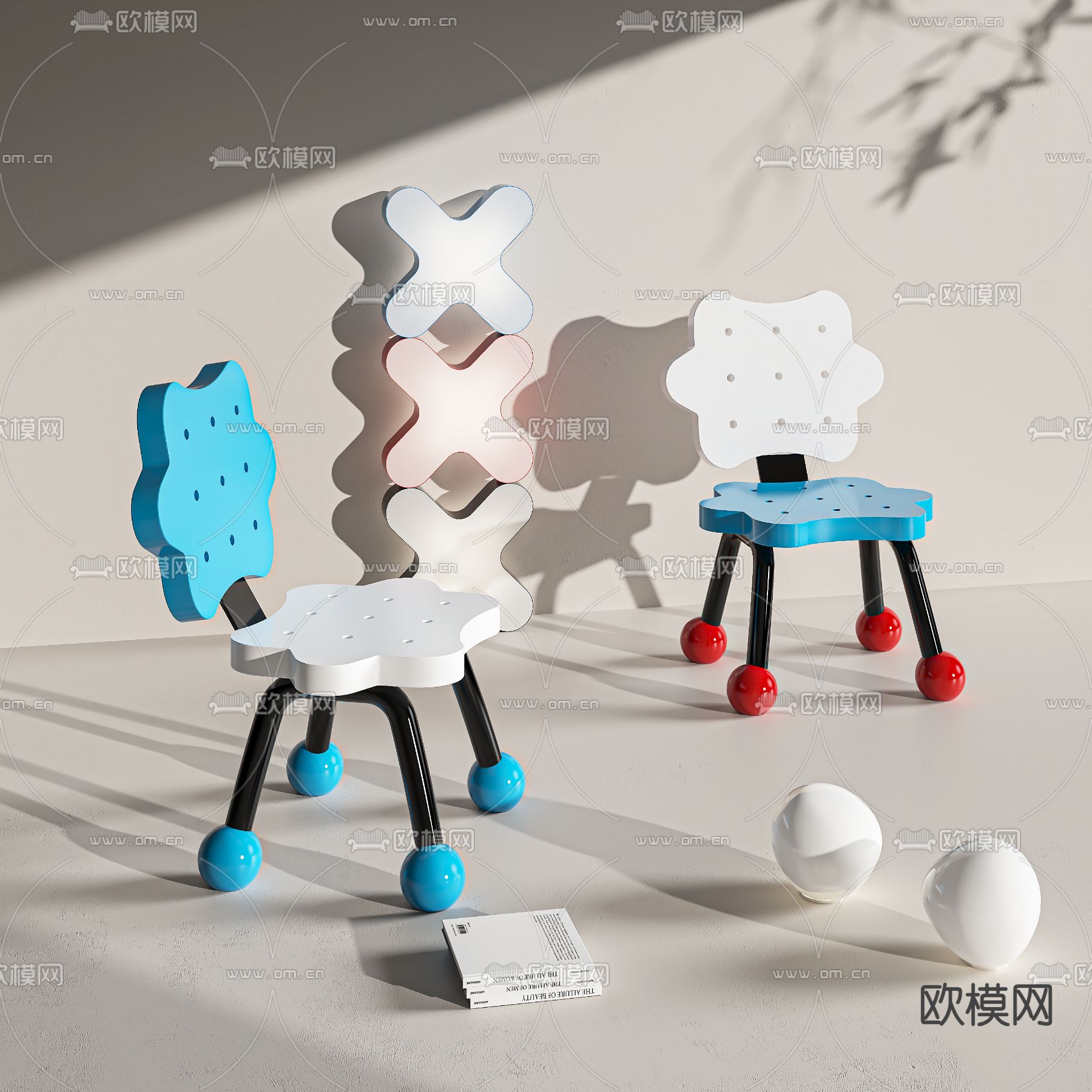 儿童椅 卡通椅子3d模型下载