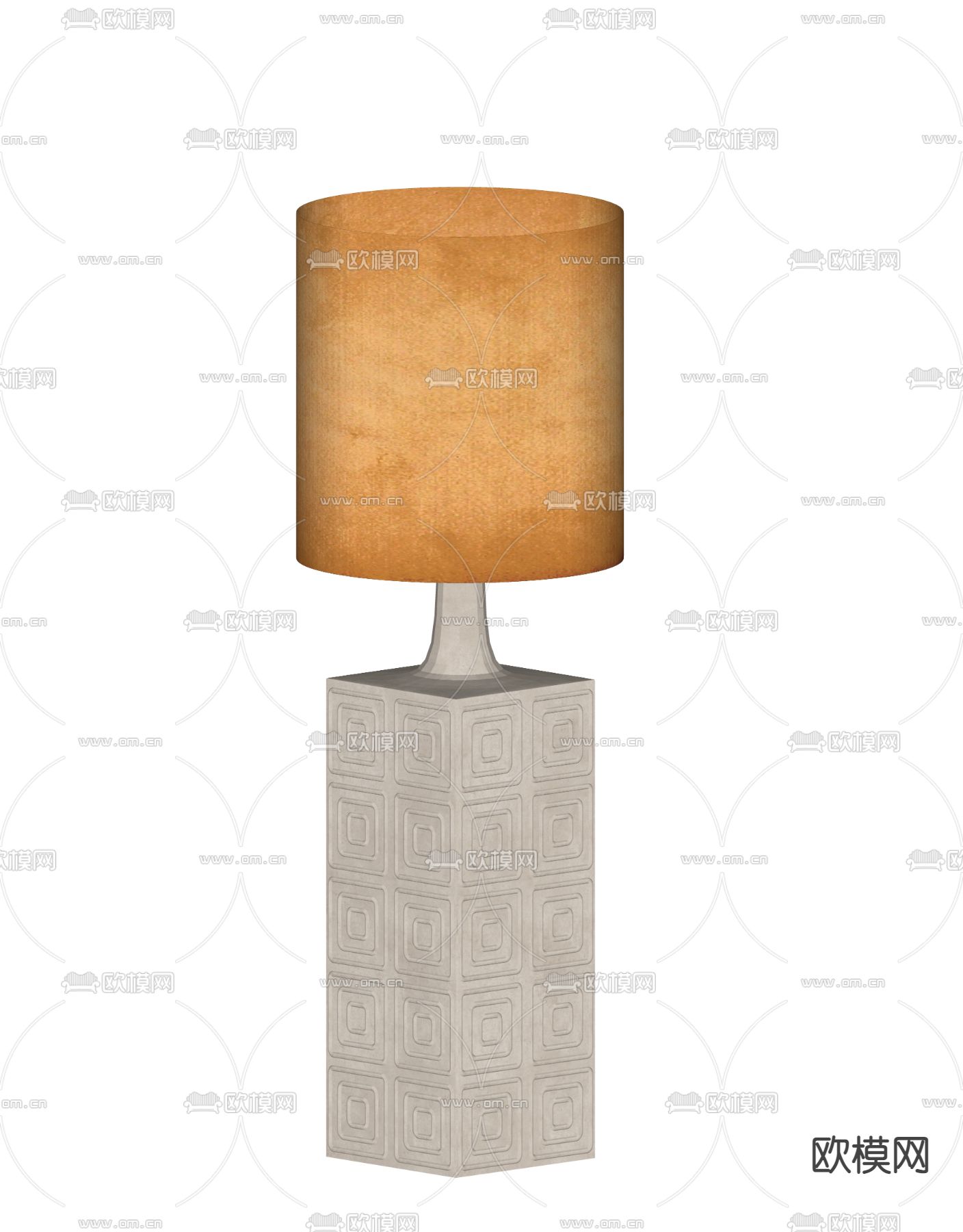 侘寂风台灯 石膏台灯su模型下载（渲染图2）